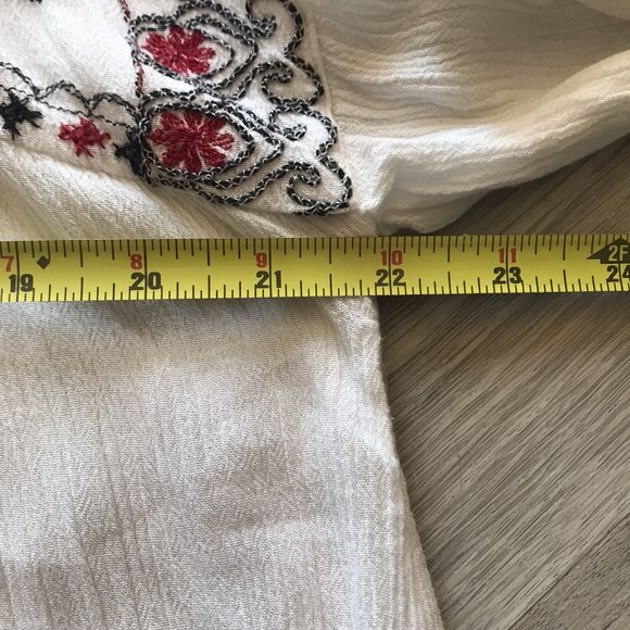 Free People Sm Rock It Tonight Floral Embroidered Lng Sleeve Boho Hippie Peasant - Picture 7 of 12